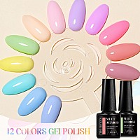 Meet Across Pastel Gel Nail Polish Set Spring Summer Gel Polish Macaron Candy Sweet Color Soft Pink Yellow Blue Gel Polish Kit S