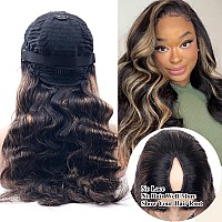 Xagujpo Fb30 Ombre Brown Body Wave V Part Wig Human Hair Beginner Friendly No Sew In Upgrade U Part Wig Balayage Highlight Huma