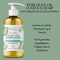 Brittanies Thyme Organic Natural Hand Soap Castile Soap Made Olive Oil And Natural Luxurious Essential Oils Vegan Gluten F