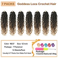 Goddess Locs Crochet Hair 12 Inch 7 Packs Short Faux Locs Crochet Hair Soft Crochet Locs Boho Locs Crochet Hair Synthetic Hippie