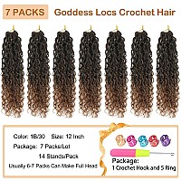 Goddess Locs Crochet Hair 12 Inch 7 Packs Short Faux Locs Crochet Hair Soft Crochet Locs Boho Locs Crochet Hair Synthetic Hippie