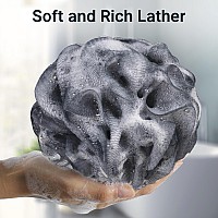 Amazerbath Loofah Sponge 60Gpcs Shower Loofah For Men And Women Body Scrubber Loofa Set Of 3 Bath Sponge Grey Bluepinkw