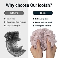 Amazerbath Loofah Sponge 60Gpcs Shower Loofah For Men And Women Body Scrubber Loofa Set Of 3 Bath Sponge Grey Bluepinkw