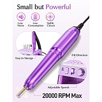 Subay Nail Drill Machine Electric File Portable For Acrylic Gel Dip Powder Nails Nail Drill Kit For Manicure Pedicure Nail Se