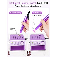 Subay Nail Drill Machine Electric File Portable For Acrylic Gel Dip Powder Nails Nail Drill Kit For Manicure Pedicure Nail Se