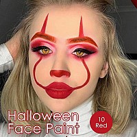 Freeorr 2Pcs Red Face Body Paint Stick Red Eye Black Face Body Paint For Baseballfootballhalloweencostume Vampirejokerclow