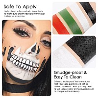 Freeorr 2Pcs Red Face Body Paint Stick Red Eye Black Face Body Paint For Baseballfootballhalloweencostume Vampirejokerclow