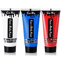 Go Ho Red White And Royal Blue Face Body Paint7 Oz For Halloween Makeupcream Water Based Vampire Skeleton Face Paint For Adul