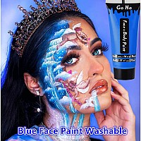 Go Ho Red White And Royal Blue Face Body Paint7 Oz For Halloween Makeupcream Water Based Vampire Skeleton Face Paint For Adul