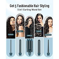 Waver Curling Iron Curling Wand Bestope Pro 5 In 1 Curling Wand Set With 3 Barrel Hair Crimper For Women Fast Heating Crimper