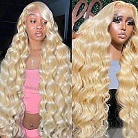 Huangcai 613 Lace Front Wig Human Hair 30Inch 13X6 Blonde Lace Front Wigs Human Hair 613 Body Wave Hd Transparent Lace Frontal