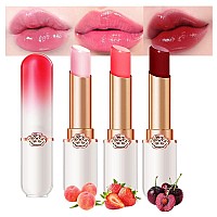 Bingbrush 3 Pcs Peach Strawberry Red Cherries Color Changing Lipstick Queenlong Lasting Lip Care Moisturizer Lip Balm Korean Ma