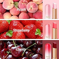 Bingbrush 3 Pcs Peach Strawberry Red Cherries Color Changing Lipstick Queenlong Lasting Lip Care Moisturizer Lip Balm Korean Ma