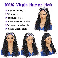 Fashion Plus Headband Wig Human Hair Loose Wave Headband Wigs For Black Women 32 Inch Brazilian Virgin Hair Loose Deep Wave Head