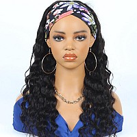 Fashion Plus Headband Wig Human Hair Loose Wave Headband Wigs For Black Women 32 Inch Brazilian Virgin Hair Loose Deep Wave Head