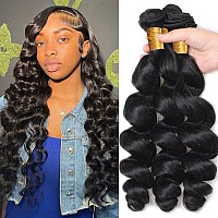 10A Loose Wave Bundles Brazilian Human Hair 3 Bundles Brazilian Virgin Hair Loose Wave Human Hair Bundles 100 Unprocessed Human