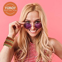 Yonoy 20 Pcs Boho Hair Ties For Women 5 Styles Cute Hair Tie Bracelet For Girls No Damage Hair Elastics For Thick Hairpony Ta