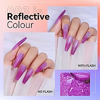 Mizhse Color Changing Nail Polish 6 Colors Glitter Purple Blue Temperature Color Changing Gel Nail Polish Thermal Soak Off U V L