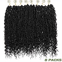 Lmzim 18 Inch Goddess Locs Crochet Hair 8 Packs Faux Locs Crochet Braids For Black Women Soft Locs Crochet Hair Pre Looped River