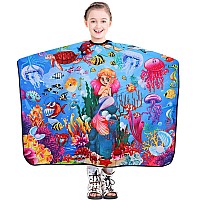 Dokkia Barber Hair Cutting Cape Kids Children Toddler Boys Girls Hairdressing Salon Styling Cloth Apron Cover Gown Sea World Me