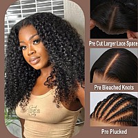 Unice Bye Bye Knots Wig 7X5 Pre Cut Lace Front Wigs Human Hair Jerry Curly Invisible Knots Put On And Go Glueless Human Hair Wig