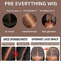 Unice Bye Bye Knots Wig 7X5 Pre Cut Lace Front Wigs Human Hair Jerry Curly Invisible Knots Put On And Go Glueless Human Hair Wig