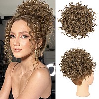 Lommel Messy Bun Hair Piece For Women 70G Elastic Drawstring Loose Wave Curly Hair Buns Hair Piece Synthetic Hair Bun Hair Exten