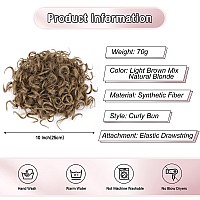 Lommel Messy Bun Hair Piece For Women 70G Elastic Drawstring Loose Wave Curly Hair Buns Hair Piece Synthetic Hair Bun Hair Exten