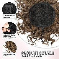 Lommel Messy Bun Hair Piece For Women 70G Elastic Drawstring Loose Wave Curly Hair Buns Hair Piece Synthetic Hair Bun Hair Exten