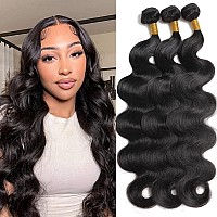 10A Human Hair Bundles Body Wave 3 Bundles Human Hair 20 20 20 Inch 100 Unprocessed Brazilian Virgin Hair Bundles Human Hair Ex