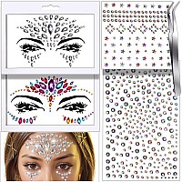 Teenitor Face Gems Festival Face Jewels Makeup Face Rhinestones Hair Gems Eye Gems Body Gems Face Stickers Jewels Stick On