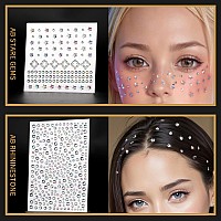 Teenitor Face Gems Festival Face Jewels Makeup Face Rhinestones Hair Gems Eye Gems Body Gems Face Stickers Jewels Stick On