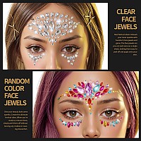 Teenitor Face Gems Festival Face Jewels Makeup Face Rhinestones Hair Gems Eye Gems Body Gems Face Stickers Jewels Stick On