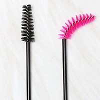 Ocim 200Pcs Disposable Eyelash Spoolies Mascara Wands Brush For Eyelash Extensions And Eyebrow Brush With Container Black