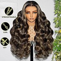 Arabella Balayage Lace Front Wig Human Hair 13X4 Ready To Go Glueless Wig 12A Hair 210 Density Body Wave Hair Balayage Hd Lace