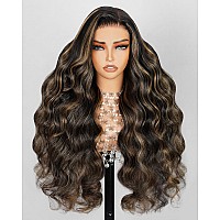 Arabella Balayage Lace Front Wig Human Hair 13X4 Ready To Go Glueless Wig 12A Hair 210 Density Body Wave Hair Balayage Hd Lace