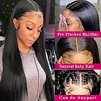 Wear And Go Glueless Wigs Human Hair Pre Plucked Pre Cut For Beginners 24 Inch Straight Lace Front Wigs Human Hair Glueless 6X4