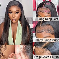 Wear And Go Glueless Wigs Human Hair Pre Plucked Pre Cut For Beginners 24 Inch Straight Lace Front Wigs Human Hair Glueless 6X4