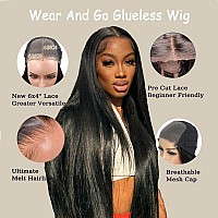 28 Inch Wear And Go Glueless Wigs Human Hair Pre Plucked Pre Cut For Beginners 6X4 Hd Lace Closure Wigs Straight Lace Front Wigs