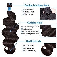 Body Wave 3 Bundles With Closure26 28 3020100 Unprocessed Brazilian Human Hair Bundles With 4X4 Hd Lace Closure Free Part Bo