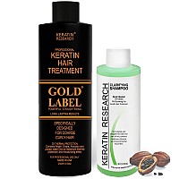 Gold Label Keratin Hair Straightening Blowout Treatment For All Hair Types Colors And Conditions Long Lasting Straightening Elim