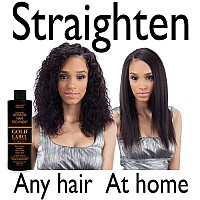 Gold Label Keratin Hair Straightening Blowout Treatment For All Hair Types Colors And Conditions Long Lasting Straightening Elim