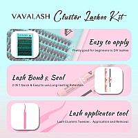 Vavalash Diy Lash Extension Kit 280 Pcs Individual Cluster Lashes Kit 40D 007D916Mm Lash Clusters Lash Bond And Seal Lash