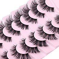 Mink Lashes Fluffy False Eyelashes Natural Look Wispy Cat Eye Flat Lashes 3D Mink Lashes Natural Fake Lashes 18Mm Strip Lashes P