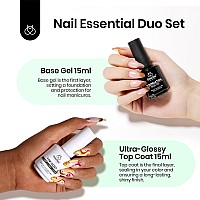 Beetles Gel Base And Top Coat 2 Pcs 15Ml Upgrade Super Shiny Gel Top Coat And Base Coat Set Glossy And Longlasting Gel Polish S