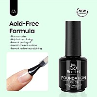 Beetles Gel Base And Top Coat 2 Pcs 15Ml Upgrade Super Shiny Gel Top Coat And Base Coat Set Glossy And Longlasting Gel Polish S