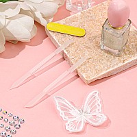 Glass Cuticle Pusher Set Of 2 Cuticle Remover Tool Glass Nail Cuticle Trimmer Stick Double Sided Glass Manicure Sticks Angled Cu