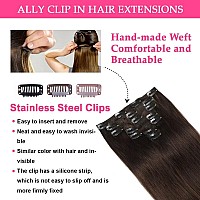 Straight Clip In Hair Extensions Real Human Hair Clip Ins Hair Extensions For Women 7Pcs Clip On Hair Extensions Double Weft 100