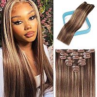 Ally Clip In Hair Extensions Real Human Hair 100 Remy Human Hair Clip Ins Highlight Ombre Color 7Pcs Clipin Hair Extensions Fo