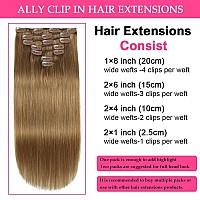 Ally Clip In Hair Extensions Real Human Hair 100 Unprocessed Brazilian Remy Human Hair For Women 7Pcs Double Weft Handmade S